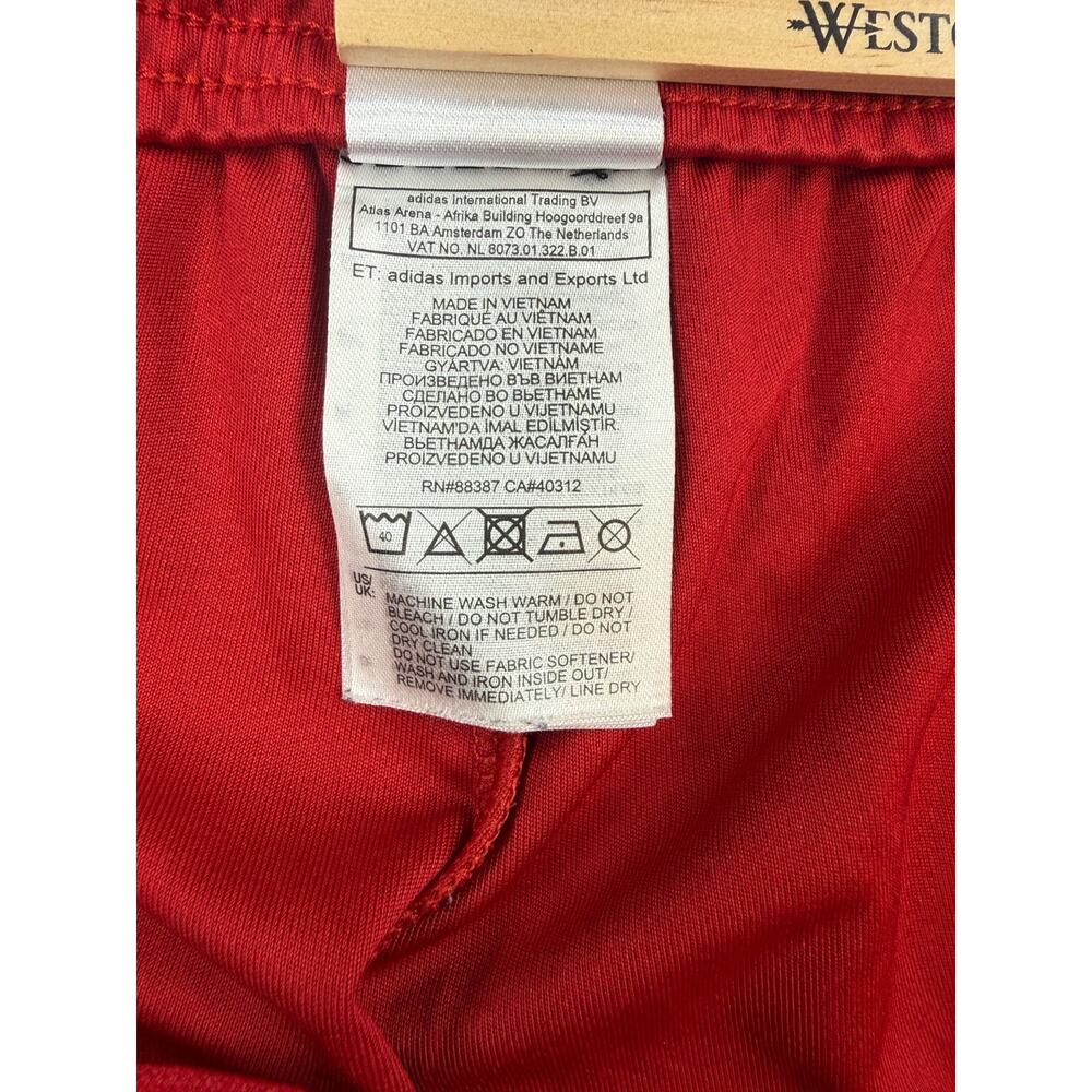 Adidas Embroidered Climalite Men's Shorts L Red 3-Stripe Athletic Gym 7” Inseam - Picture 5 of 11
